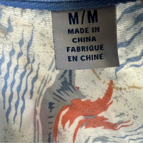 Tommy Bahama Shirt White Surfer Print Beach Button Up Short Sleeve Mens Medium - Picture 8 of 12